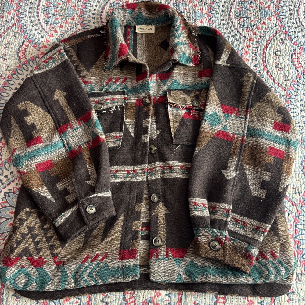 Aztec Print Blanket Jacket - Picture 11 of 13